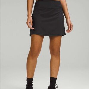 Lululemon Pace Rival Mid Rise Black Skirt Size 12 Extra Long $78 DISCONTINUED